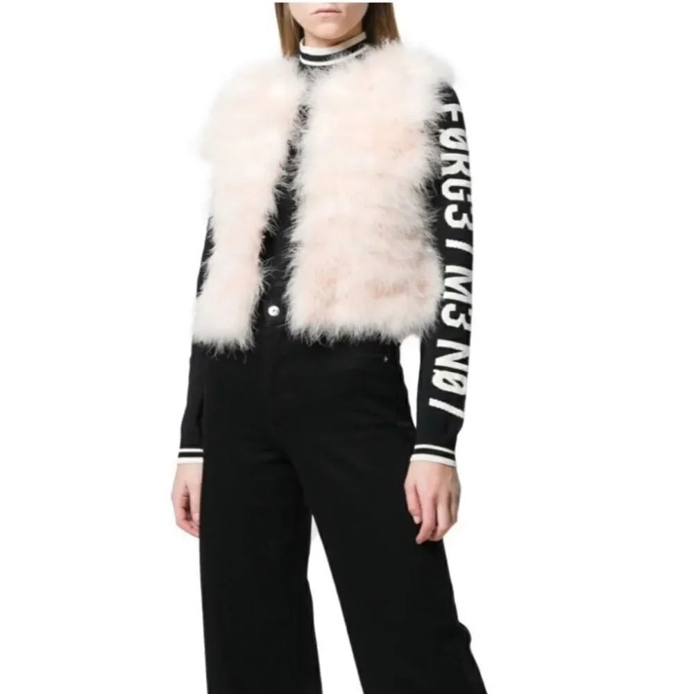 Red Valentino cropped feather vest size 40
